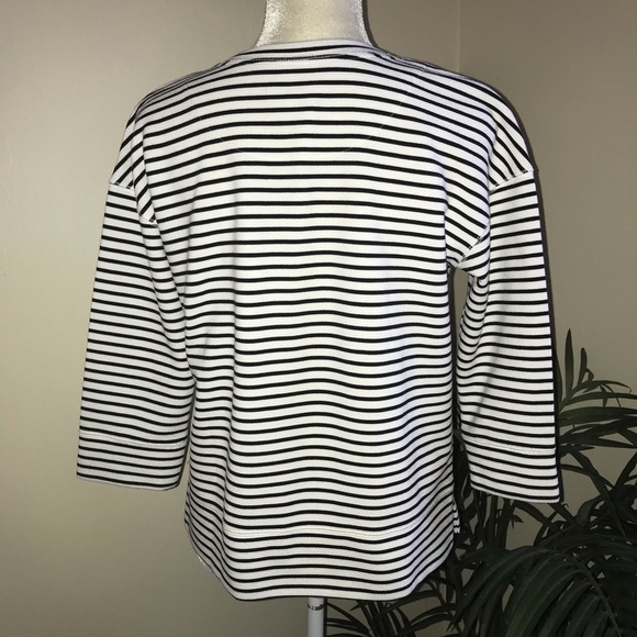 Lou & Grey Ottoman Stripe Popover Crew Neck Top XS - Picture 6 of 7